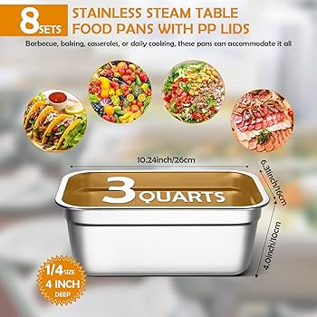 Amazon.co.jp: Suttmin ホテルパン 8個 PPプラスチック蓋付き
